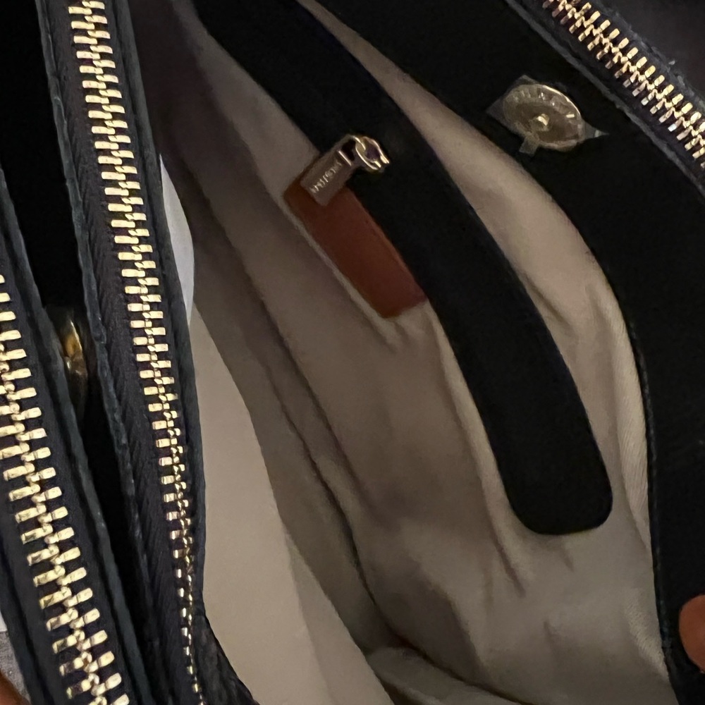NWT VALENTINA LEATHER SATCHEL TOTE BAG PURSE - Picture 4 of 10